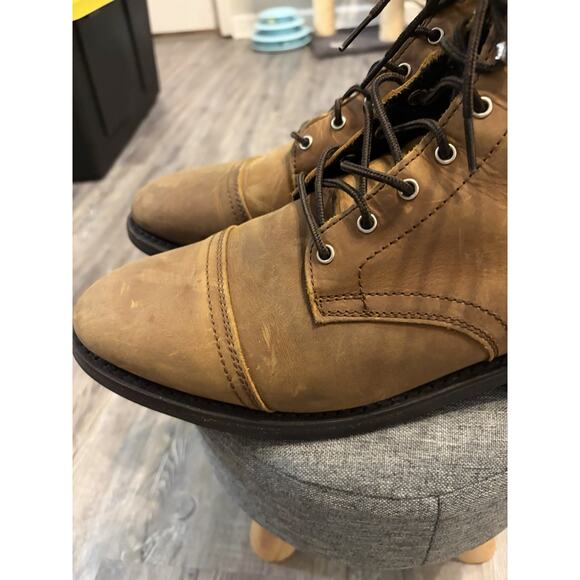 Thursday Boot Co Captain Men’s Size 13 Brown Leather Cap Toe Lace Up Boots.